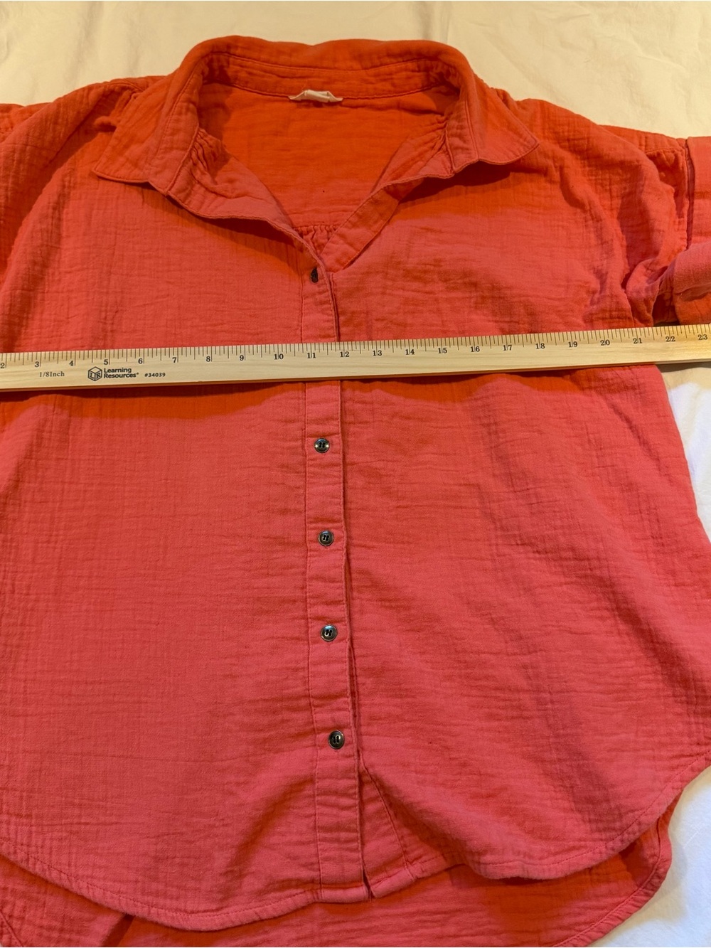Women's Caslon Button Gauze Shirt - Large - Picture 4 of 6
